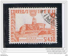 PERU':  1962  P.A. OSSERVATORIO  -  4 S.30  ARANCIO  US. -  YV/TELL. 181 - Pérou