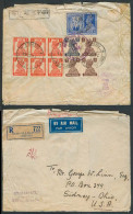 NEPAL. 1946 (7 Oct). British Legation / Wambahal - USA. Reg Air Mail Multifkd Env. Indian Stamps. - Nepal