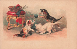 ANIMAUX - Chats - Des Chatons Jouant Avec Une Pelotte De Laine - Carte Postale Ancienne - Cats