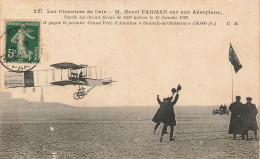 TRANSPORTS -Les Pionniers De L'air - M. Henri Farman Sur Son Aéroplane - Carte Postale Ancienne - Aviateurs