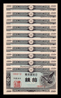 Japón Japan Lot Bundle 10 Banknotes 10 Sen 1947 Pick 84 Sc Unc - Japan