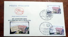 VATICAN  2024, 40° ANNIVERSARIO ACCORDI VILLA MADAMA, JOINT EMISSION , VATICANO E ITALIA,  JOINT FDC - Unused Stamps