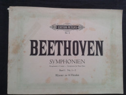 LUDWIG VAN BEETHOVEN SYMPHONIES POUR PIANO A 4 MAINS PARTITION MUSIQUE EDITION PETERS - Instruments à Clavier