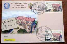 VATICAN  2024, 40° ANNIVERSARIO ACCORDI VILLA MADAMA, JOINT EMISSION , VATICANO E ITALIA,  JOINT FDC - Ungebraucht