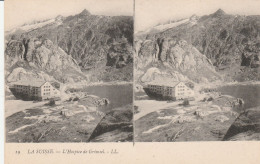 CARTE STEREOSCOPIQUE LA SUISSE L'HOSPICE DE GRIMSEL TBE - Stereoscope Cards