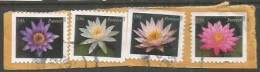 USA 2015 Water Lilies Booklet Issue SC.# 4964/67 - Cpl 4v Set VFU On The Same Piece - Verzamelingen