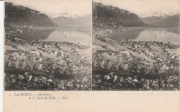 CARTE STEREOSCOPIQUE LA SUISSE MONTREUX ET LA DENT DU MIDI TBE - Stereoscope Cards