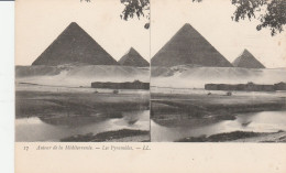 CARTE STEREOSCOPIQUE EGYPTE LES PYRAMIDES TBE - Stereoskopie