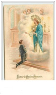 Carte Gaufrée - Souvenir De Première Communion - Têtes D'angelots - Communie