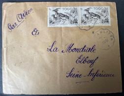 Togo Lettre De Tsévié 1951 Pour Elbeuf - Storia Postale