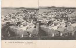 CARTE STEREOSCOPIQUE AUTOUR DE LA MEDITERRANEE MAROC PANORAMA DE TANGER TBE - Stereoscope Cards