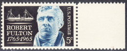 !a! USA Sc# 1270 MNH SINGLE W/ Right Margin - Robert Fulton - Nuovi