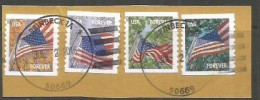 USA 2013  A Flag For All Seasons Coil P.9.5 SC.# 4770/3 - Cpl 4v Set VFU On The Same Piece - Coils & Coil Singles