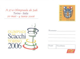 IP 2006 - 52 CHESS OLIMPIAD, Torino, Romania - Stationery - Unused - 2006 - Echecs