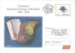 IP 2006 - 0125a Minerals, ORTOZA, Romania - Stationery - Used - 2006 - Minerals