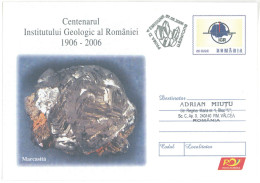 IP 2006 - 0127a Minerals, MARCASITA, Romania - Stationery - Used - 2006 - Minéraux
