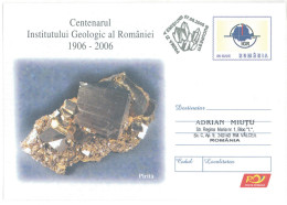 IP 2006 - 0128a Minerals, PIRITA, Romania - Stationery - Used - 2006 - Minéraux