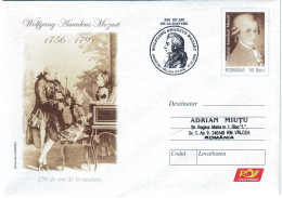 IP 2006 - 02a Wolfgang Amadeus Mozart, Romania - Stationery - Used - 2006 - Cantantes