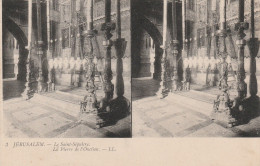 CARTE STEREOSCOPIQUE ISTRAEL JERUSALEM LE SAINT SEPULCRE LA PIERRE DE L'ONCTION TBE - Stereoscope Cards