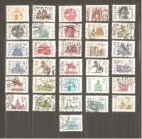 Russia: Set Of 31 Used Definitive Stamps, Architecture & Monuments, 1992-5, Mi#225-421 - Oblitérés