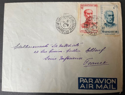 Madagascar Lettre 1951 Obliteration Tananarive Jean Laborde Cachet Perlé Pour Elbeuf - Brieven En Documenten