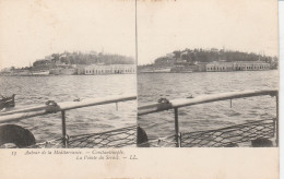 CARTE STEREOSCOPIQUE AUTOUR DE LA MEDITERRANEE TURQUIE CONSTANTINOPLE LA POINTE DU SERAIL TBE - Stereoscope Cards