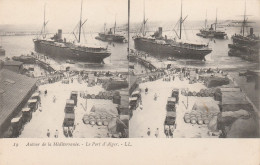 CARTE STEREOSCOPIQUE AUTOUR DE LA MEDITERRANEE ALGERIE LE PORT D'ALGER TBE - Stereoscope Cards