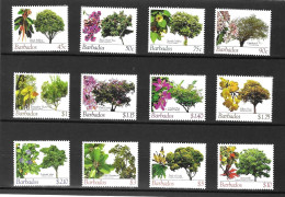 Barbados 2005 MNH Flowering Trees (Part Set) Sg 1269/80 (Missing Sg 1266/8) - Barbades (1966-...)