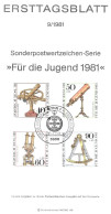 2003l: BRD- ETB 1981, Jugendmarken Serie Optische Instrumente - Clocks