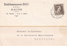 Établissements Duc S.P.R.L Blaton  1957 - Cartas & Documentos
