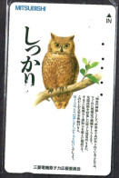 Japan 1V Owl Mitsubishi Advertising Used Card - Eulenvögel