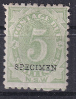 New South Wales Postage Due Sc J8 Mint Hinged SPECIMEN OVPT - Mint Stamps