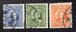 1941 /43 China - Sun Yat Sen Japanese Occupation - 3 Stamps - 1912-1949 République