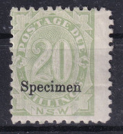 New South Wales Postage Due Sc J10 Mint Hinged SPECIMEN OVPT - Ungebraucht