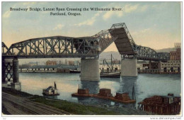 PORTLAND, OR - Broadway Bridge, Pont, Brücke, Latest Span Crossing The Willamette River - Portland