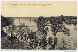 MISSISSIPPI, Minn. Pont, - 1912, B&W - Government Locks And High Bridge (Brücke, Pont) , - Other & Unclassified