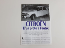 Citroen D'un Proto à L'autre - Coupure De Presse Automobile - Voitures