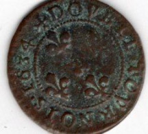 Beau Double Tournois  1634 A Identifier - 1610-1643 Luigi XIII Il Giusto