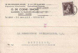 Á La Scie D'or Quincaillerie Générale O. De Coene- Simon 15 Place De L'écluse Gand 1953 - Cartas & Documentos