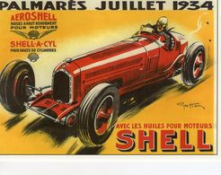 Alfa Romeo P2  -  Palmares 1934  -  Carte Publicitaire Shell  -   Géo Ham  -  CPR - Grand Prix / F1