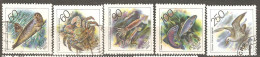 Russia: Full Set Of 5 Used Stamps, Marine Life, 1993, Mi#323-7 - Usati