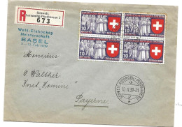 244 - 12 - Enveloppe Recommandée Avec Rare Oblit Spéciale "Welt-Eishockey Meisterschaft Basel 1939" - Hockey (Ijs)