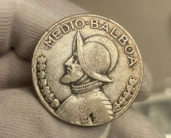 Panamá ½ Medio Balboa 1932 Km 12 Plata - Panamá