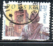 POLONIA POLAND POLSKA 2003 TOWER OF OLD CITY HALL STATUE OF NICOLAUS COPERNICUS TORUN 1.20z USED USATO OBLITERE' - Gebraucht