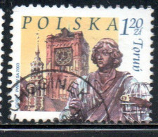 POLONIA POLAND POLSKA 2003 TOWER OF OLD CITY HALL STATUE OF NICOLAUS COPERNICUS TORUN 1.20z USED USATO OBLITERE' - Oblitérés