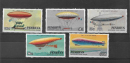 Penrhyn Islands 1983 MNH Bicent Of Manned Flight (Islans Spelling) Sg 320a/4a - Penrhyn