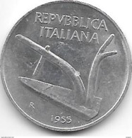 Italy 10 Lire 1955    Km 93  Xf+ !!! - 50 Liras