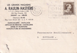 Les Grands Magasins  A. RAULIN-HASTIÈRE S.P.R.L(maison Fondée En 1863 )  Dinant-sur-Meuse1957 - Cartas & Documentos