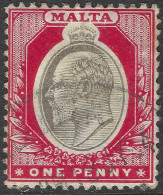 Malta. 1903-04 KEVII. 1d Used. Crown CA W/M SG 39. M2127 - Malta