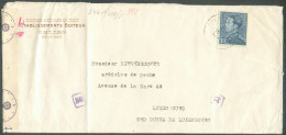 1Fr.75 Obl. Sc HOTTON Sur Lettre Censurée (Et. BOITEUX PECHE à HOTTON) Vers Luxembourg - 22017 - 1936-51 Poortman